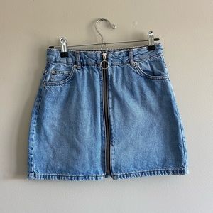 Jean Zip Up Skirt